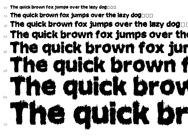 Hairy Monster font waterfall